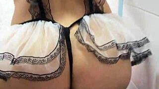 stepsister cleaning in lingerie