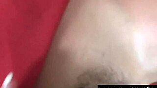 vicky vette rubs her pussy before sucking rokks big cock