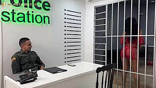 Colombian prostitute fucks police officer in Medellin jail