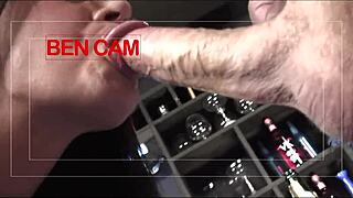 milf emma butt puts two cocks in her mouth for a double blowjob