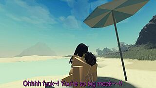 Fucking My Roblox Catgirl At The Beach