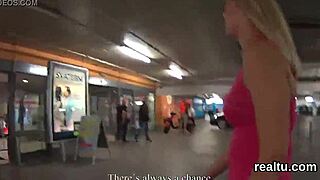 charming czech girl gets seduced in the mall and meets someone in pov