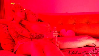 is hubby really edging that sexy blonde bodybuilder wife as punishment?