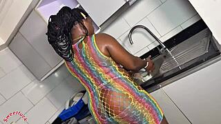 Huge Ass And Tits Bent Over For Big Black Cock In Kitchen