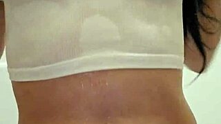 Emy Angel drenches her shirt in the wet contest