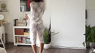 young pussy fucked and squirted post-workout