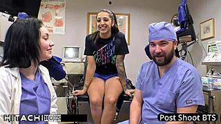 Nurse Lenna Lux Forces Mandatory Hitachi Orgasms on Patient Stefania Mafra with Vibrator and Gloves