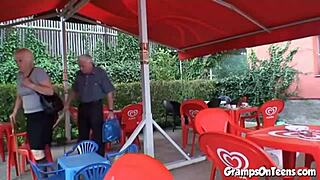 teen fucked by oldie in the woods