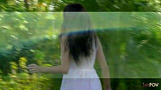 Two Brunettes SHARE a ROMANTIC OUTDOOR MOMENT with KISSING and TOUCHING