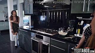 Nerdy lesbian teen 18+ manipulates and fucks her milf stepsisters gf