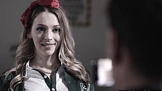 Petite blonde teen pounded by mature teacher after drama practice 😈