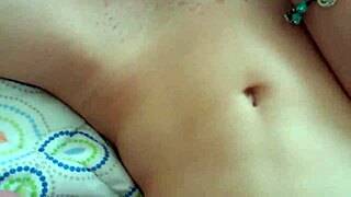 Playing with my pussy with big pink dildo