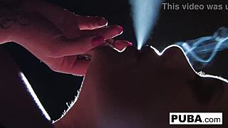 Sexy Blonde Shyla Stylez Smokes in Big Tits Fetish Solo!