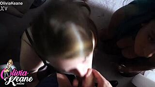 Two british teens sucking cock at party!