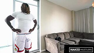 Ebony stepsister sucks her step brother's huge dick