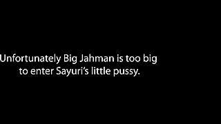 Watch Sayuri struggle with Big Jahman's huge cock in her tight pussy, backstage excitement!