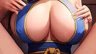 3d ai brunette chunli cowgirl pov scene with sound