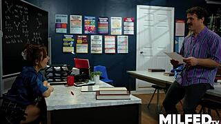 Is the hot milf teacher giving in to her forbidden temptation?