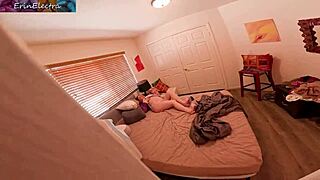 Caught Peeping Stepmom Lets You Masturbate with Her and Cum in Her Pussy