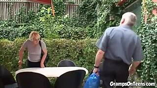 teen fucked by oldie in the woods