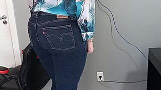 Beautiful tanned woman wearing bikini with tan lines