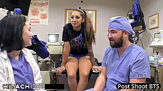 Nurse Lenna Lux Forces Mandatory Hitachi Orgasms on Patient Stefania Mafra with Vibrator and Gloves