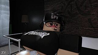 roblox girl couldnt sleep so she had some fun with his bfs cock while he was asleep
