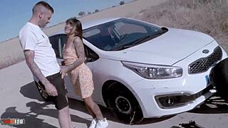 young skinny latina michy perez fucks kevin white roadside