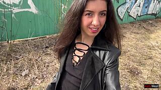 walking through the park with cum dripping on my face