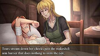 a claire plays claire's quest episode 38 in a narrative about pussy masturbation, big tits, boobs, lesbian kissing