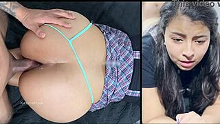 cute latina student tries painful anal surprise first time