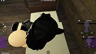 cute roblox emo chick GETS POUNDED HARD on bed part 1