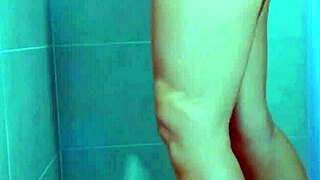 College Beauty Teases in Brazilian Thong Shower