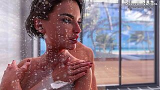 Posing with step mom for painting gone wrong in Santa County game part 7