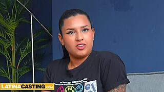 curvy south-american craves sucking a big beefy dick in the middle of a casting