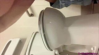 Curvy goddess pees hot from her body in bathroom