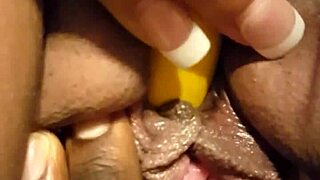 Horny BBW Latina Rubs Juicy Pussy with Chocolate Girl 😏