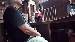 jerking off while my friend fucks his slut