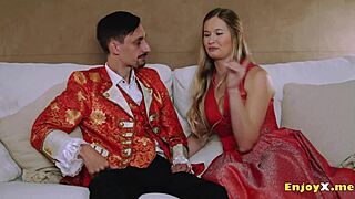 Busty Blonde With Massive Jugs Gargles Hard-On In HD