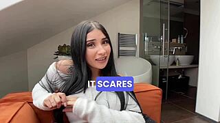 Petite latina participates in casting interview with pov shots