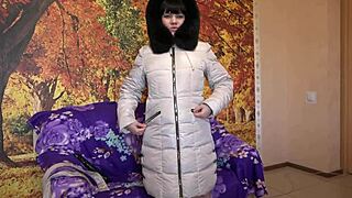 milf in furry hood coat sucks big dildo in different positions, amateur fetish vibes 😏💦