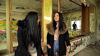 Julia Parker and Maria Gail risk unprotected ffm threesome with intense german passion.