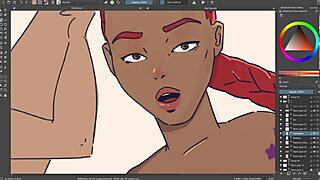 Ebony big titties speed paint, what a rush!