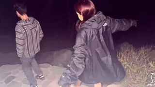 left the party with two guys, became their 18+ slut outdoors 😈