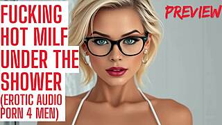 hot milf engages in shower activities with instructions