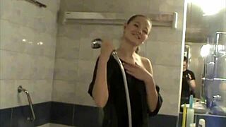 flora and johny in sauna, want to see their homemade fun?