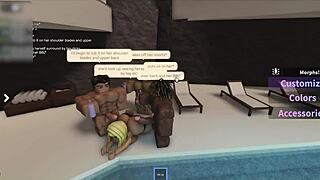 latina sucks three big cocks by pool 😏