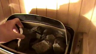 flora and johny in sauna, want to see their homemade fun?