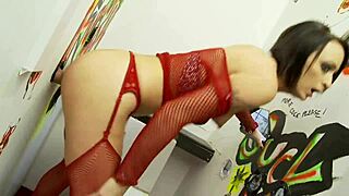 gloryhole slut gets wet pussy fucked quickie orgasm