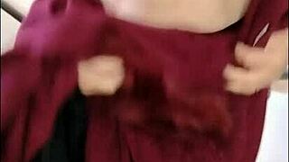 Wow, this homemade mature stepmom is flashing her natural tits and ass in see-through miniskirt. What a tease!